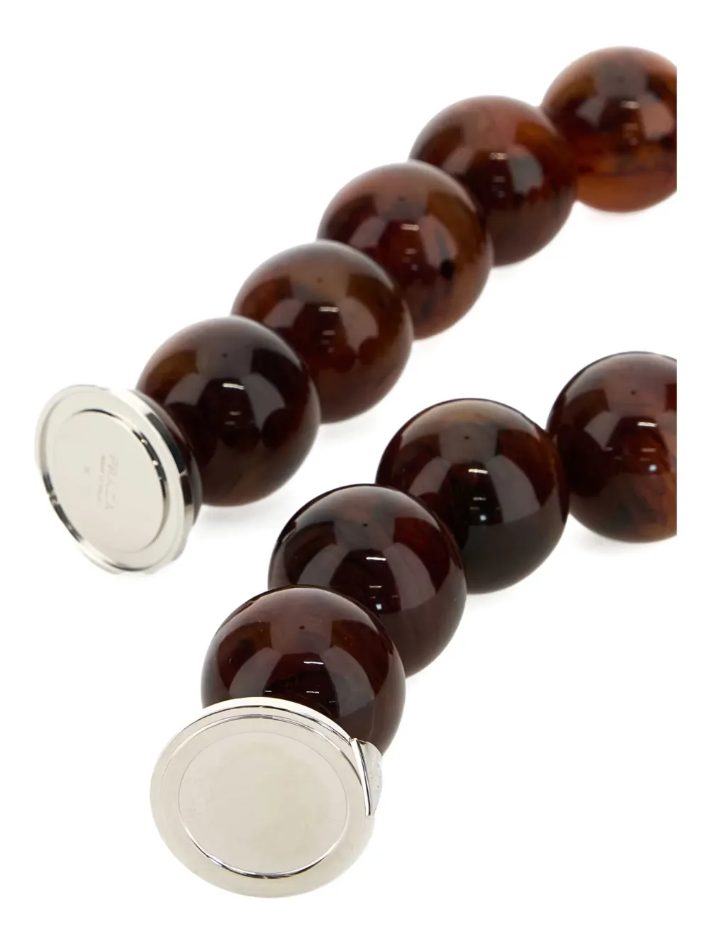  Prada Beaded Choker Necklace - Brown 