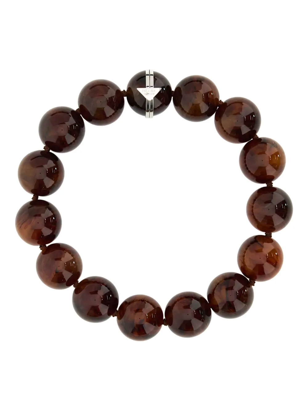 Prada beaded choker necklace - Marrone