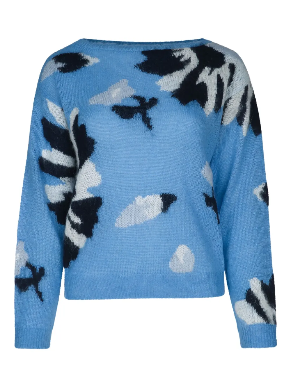 I BLUES ABSTRACT-INTARSIA SWEATER
