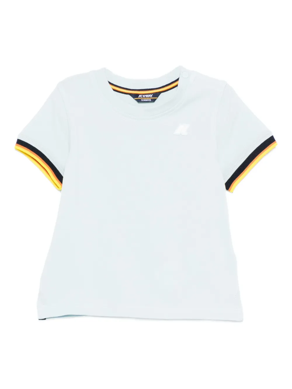 K Way Kids T-shirt met gestreepte afwerking Blauw