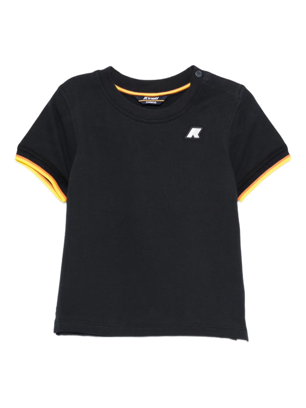 K Way Kids T-shirt met gestreepte afwerking Blauw