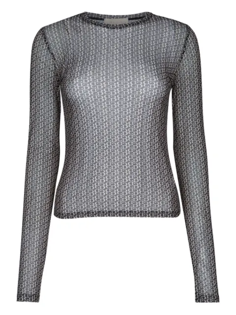 I BLUES semi-sheer long-sleeve top