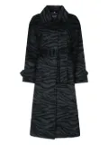 I BLUES zebra-print belted coat - Black