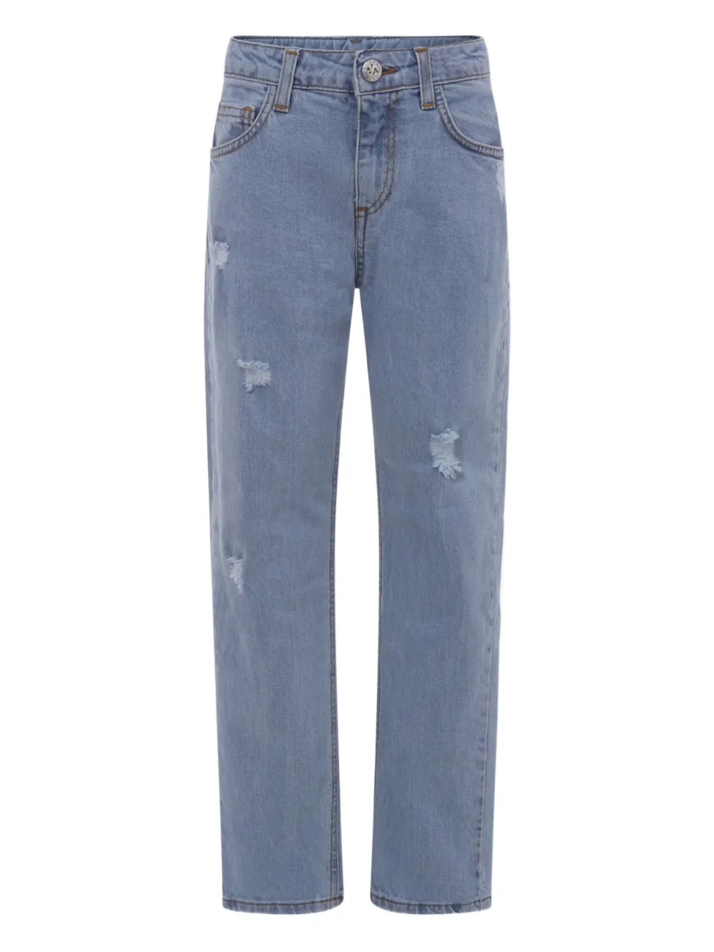 John Richmond Junior Jeans met gerafeld effect Blauw