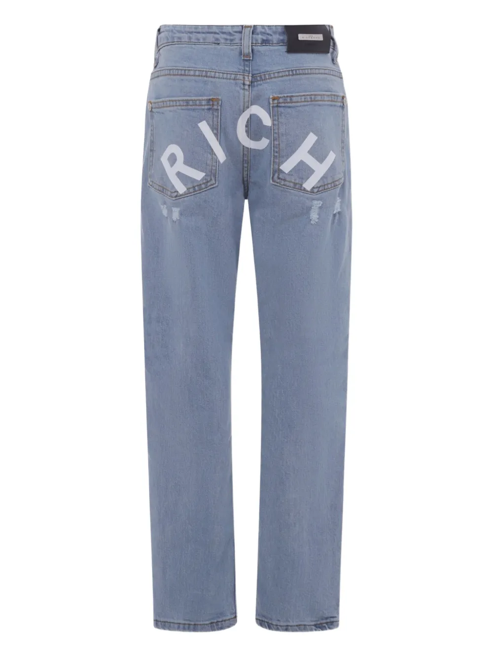 John Richmond Junior Jeans met gerafeld effect Blauw
