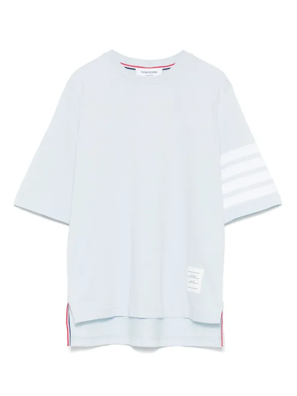 Thom Browne 4 Bar Stripes Jersey T-shirt in Blue