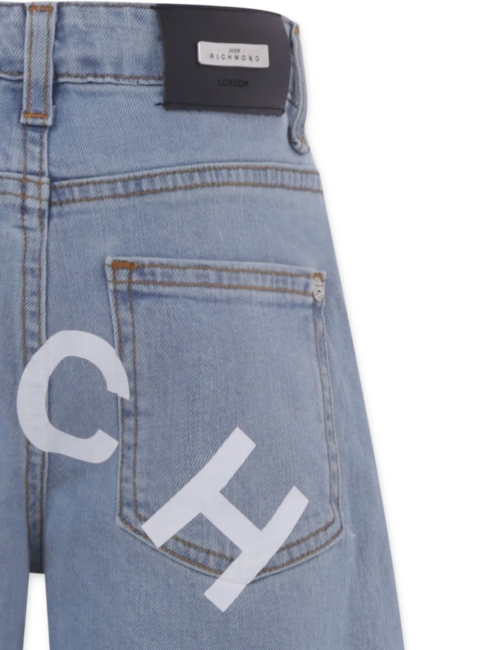 John Richmond Junior Shorts met logoprint Blauw