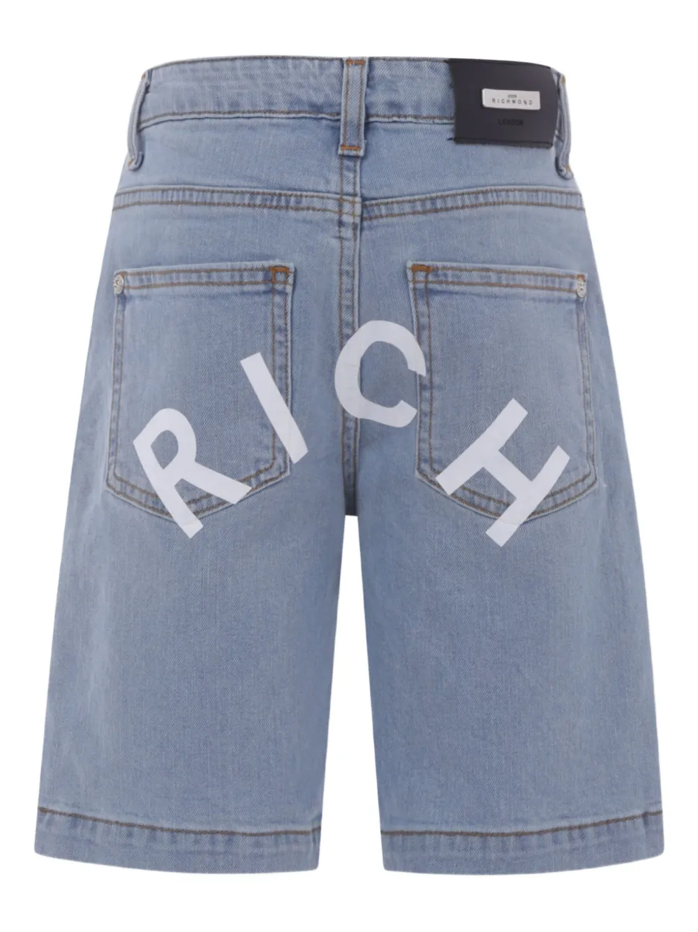 John Richmond Junior Shorts met logoprint Blauw