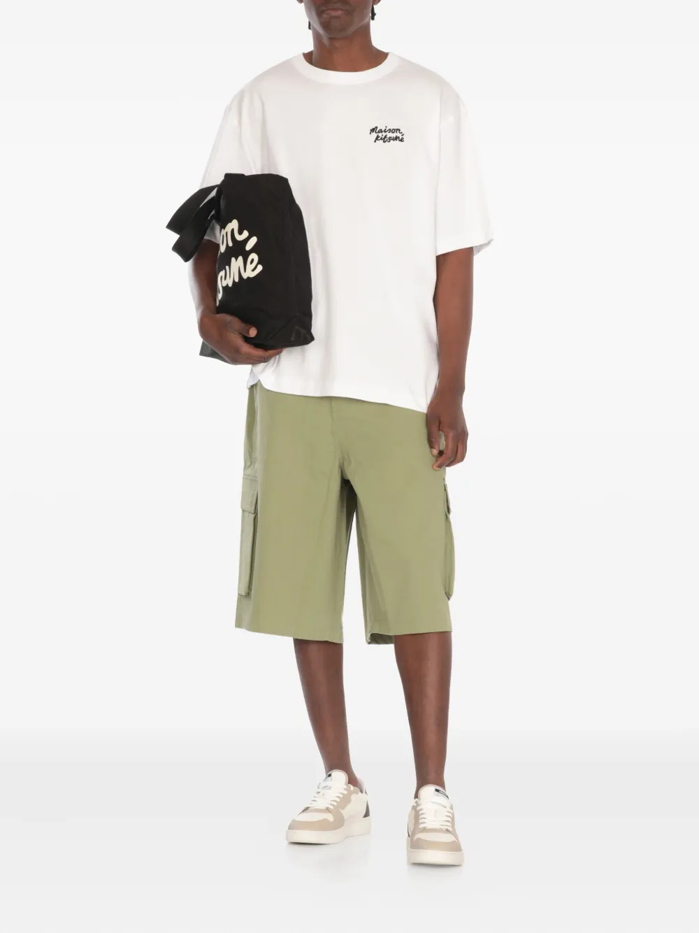Maison Kitsuné Katoenen shorts Groen