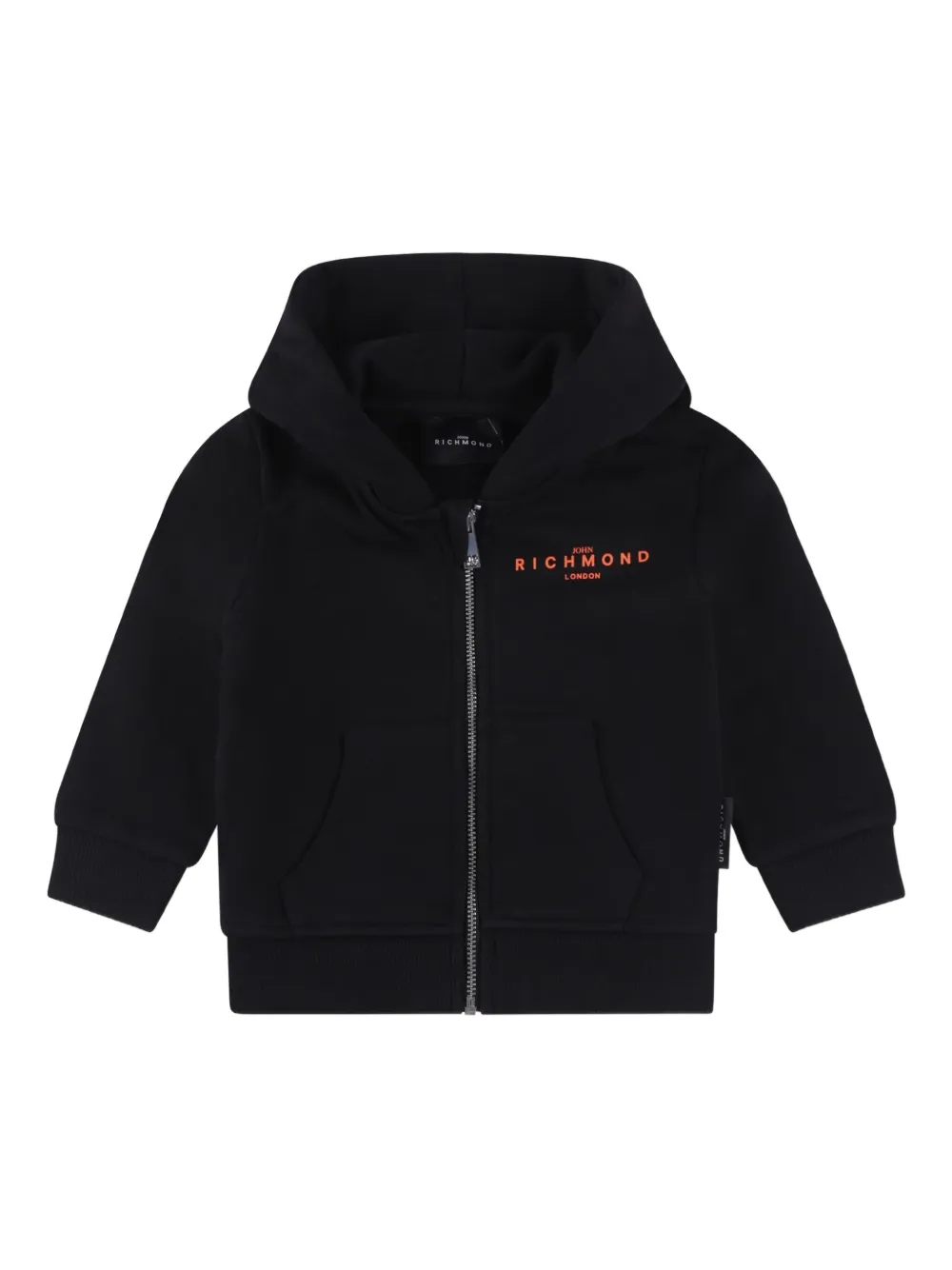 John Richmond Junior Hoodie met rits Zwart