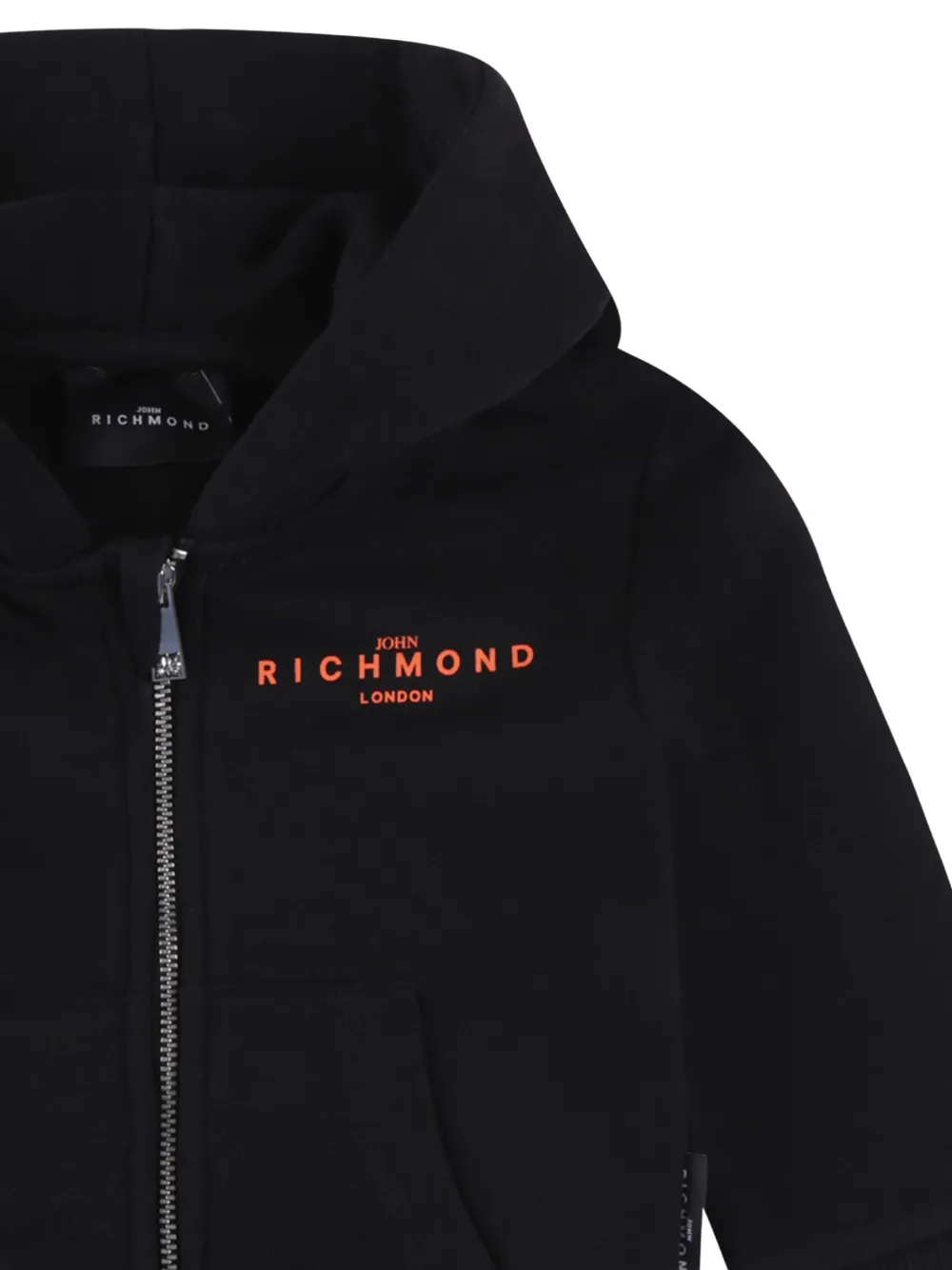 John Richmond Junior Hoodie met rits Zwart