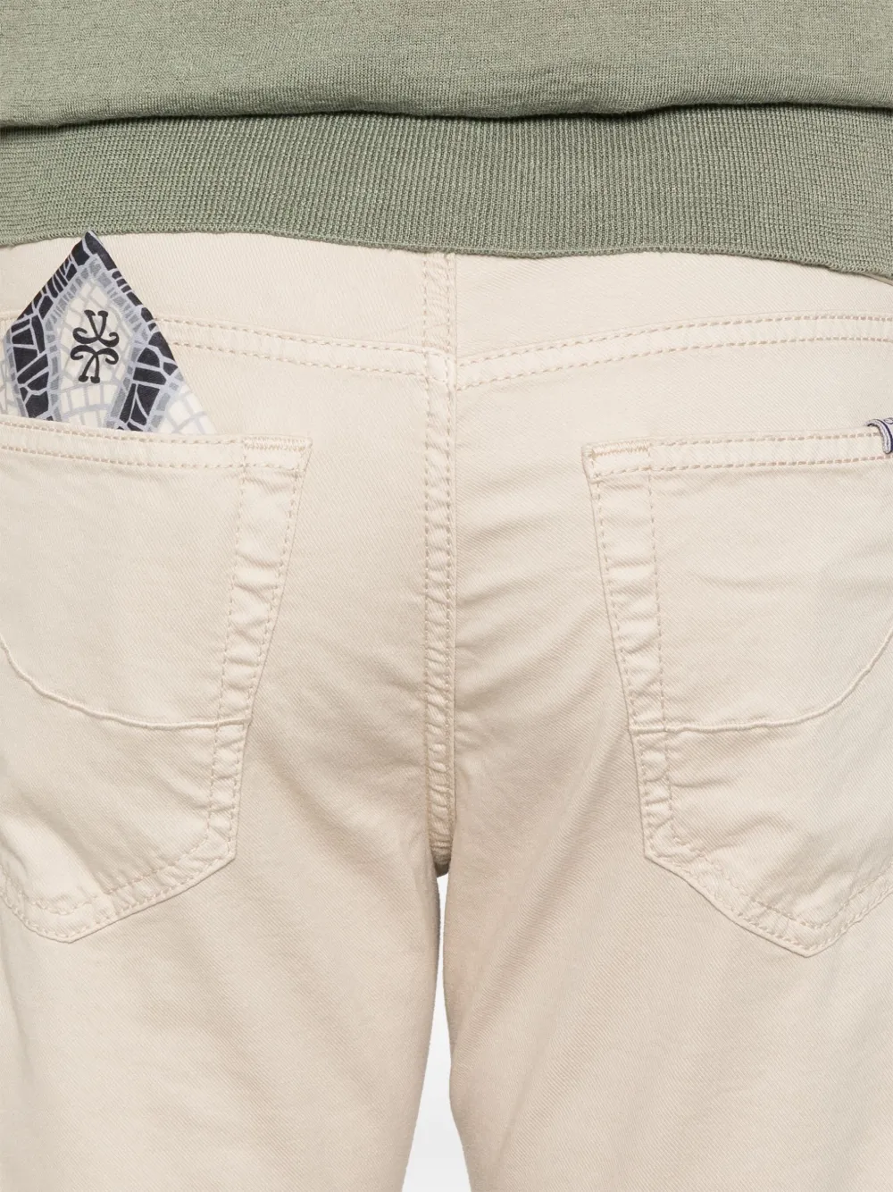 Jacob Cohën Broek met logoknoop Beige