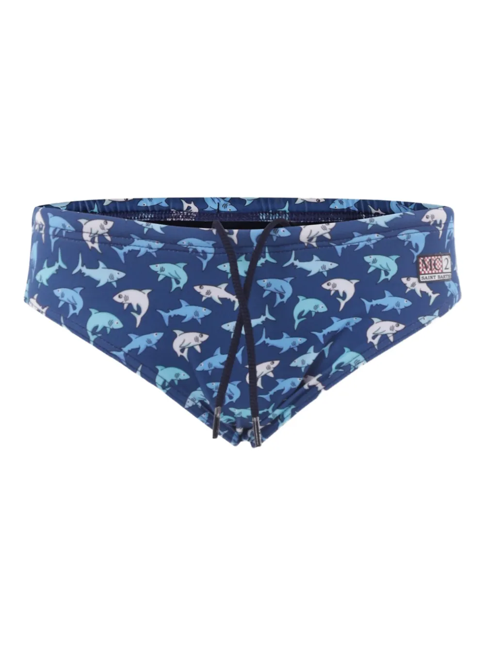 MC2 Saint Barth Kids シャークプリント ブリーフ水着 - ブルー MC2 Saint Barth Kids シャークプリント ブリーフ水着 - ブルー