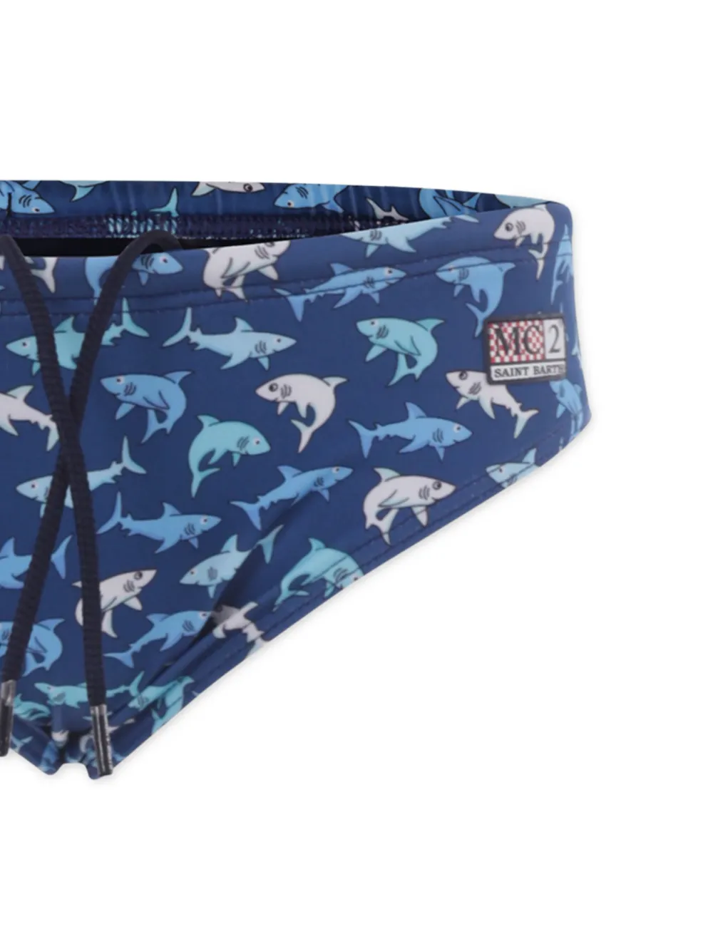 Mc2 Saint Barth Blue Swim Shorts For Boy With Shark In Blue