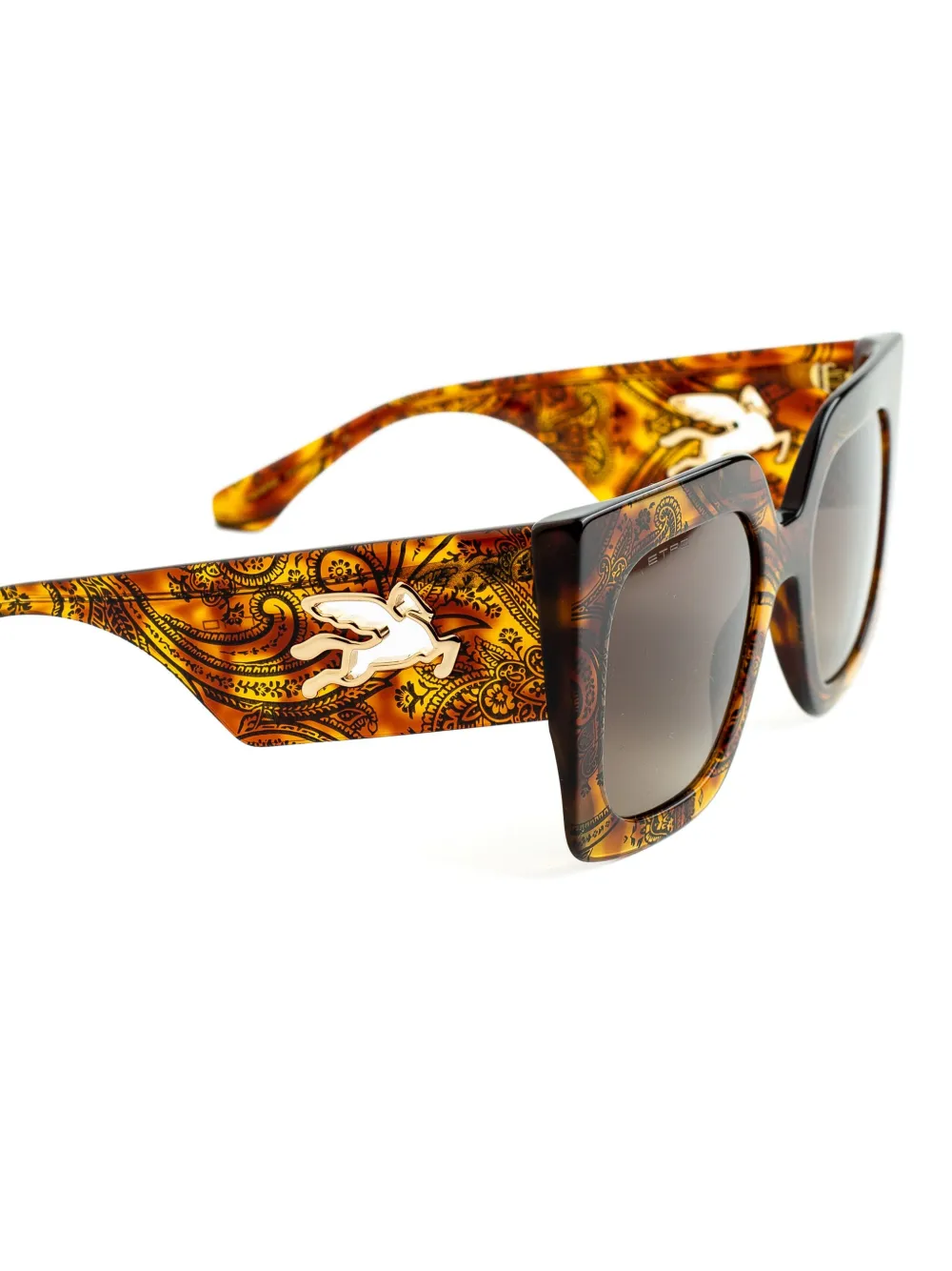 ETRO Zonnebril met vierkant montuur Bruin