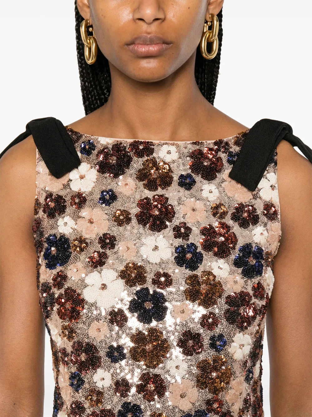 Shop N°21 Sequinned Midi Dress In Brown