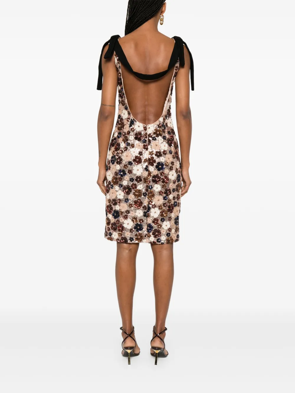 Shop N°21 Sequinned Midi Dress In Brown