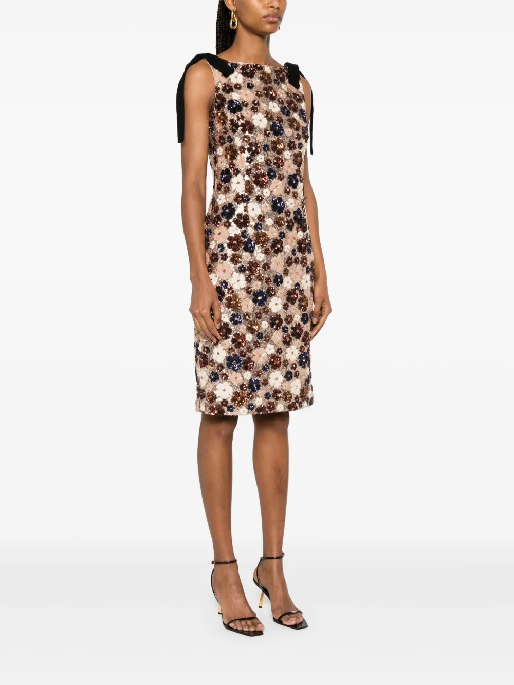 Shop N°21 Sequinned Midi Dress In Brown
