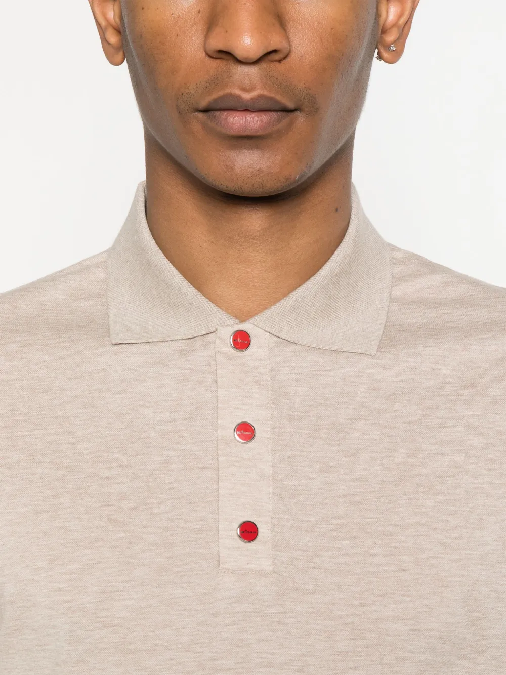 KITON MÉLANGE-EFFECT POLO SHIRT