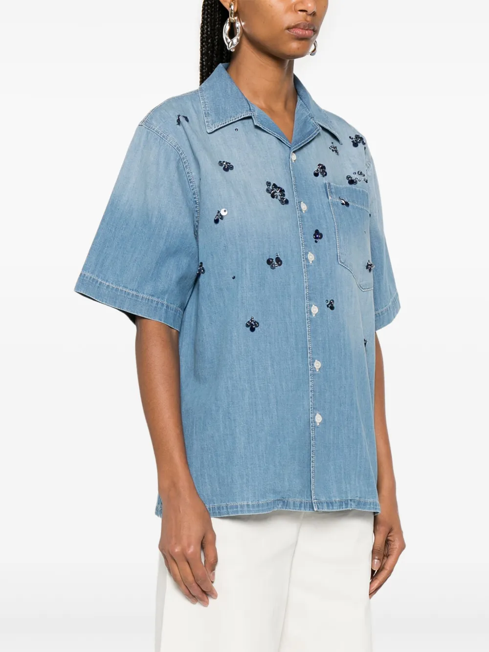 Fabiana Filippi Blouse met pailletten Blauw