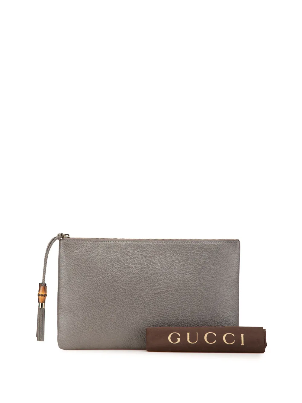 Image 7 of Gucci Pre-Owned Clutch in bambù e pelle di vitello con nappa 2000-2015