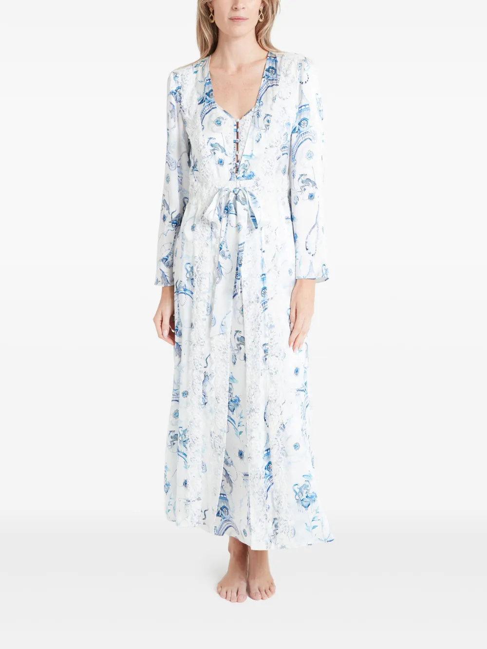 Temperley London Aphrodite ローブ - ホワイト Temperley London Aphrodite ローブ - ホワイト