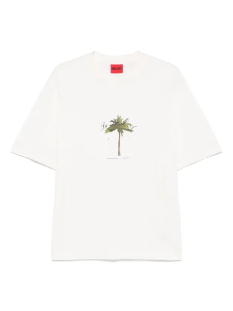 BOSS palm-tree print T-shirt