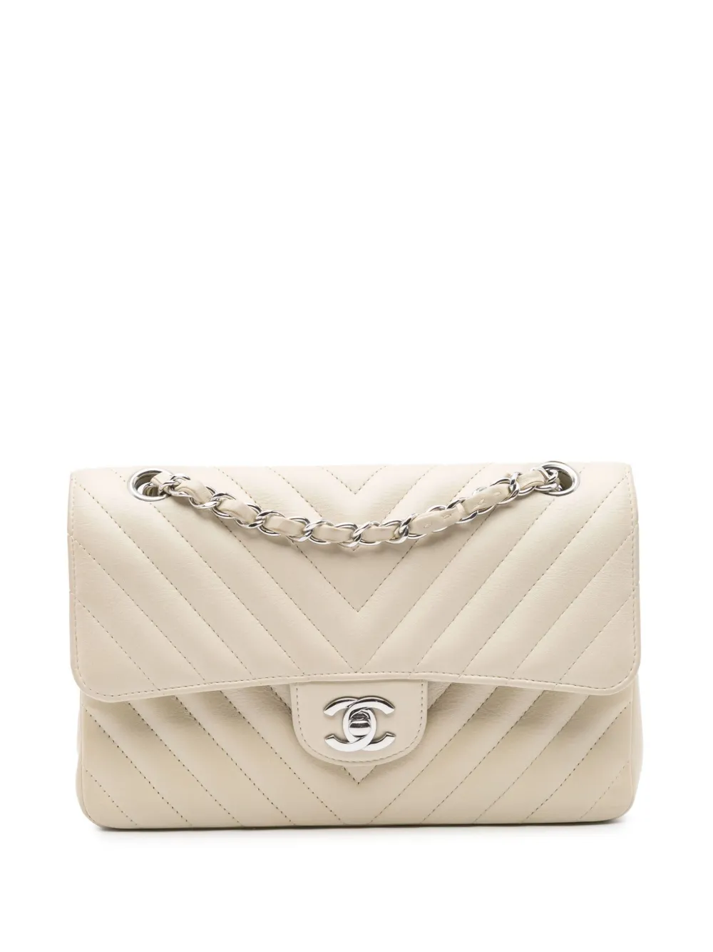 CHANEL Pre-Owned 2021-2024 スモール クラシック シェブロン ラムスキン ダブルフラップ ショルダーバッグ - CHANEL Pre-Owned 2021-2024 スモール クラシック シェブロン ラムスキン ダブルフラップ ショルダーバッグ -
