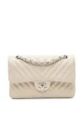 CHANEL Pre-Owned 2021-2024 Small Classic Chevron Lambskin Double Flap shoulder bag - White