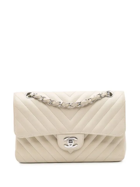 CHANEL Pre-Owned bolsa de hombro Classic Chevron Lambskin Double Flap pequeña  2021-2024