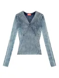Diesel ribbed V-neck top - Blue