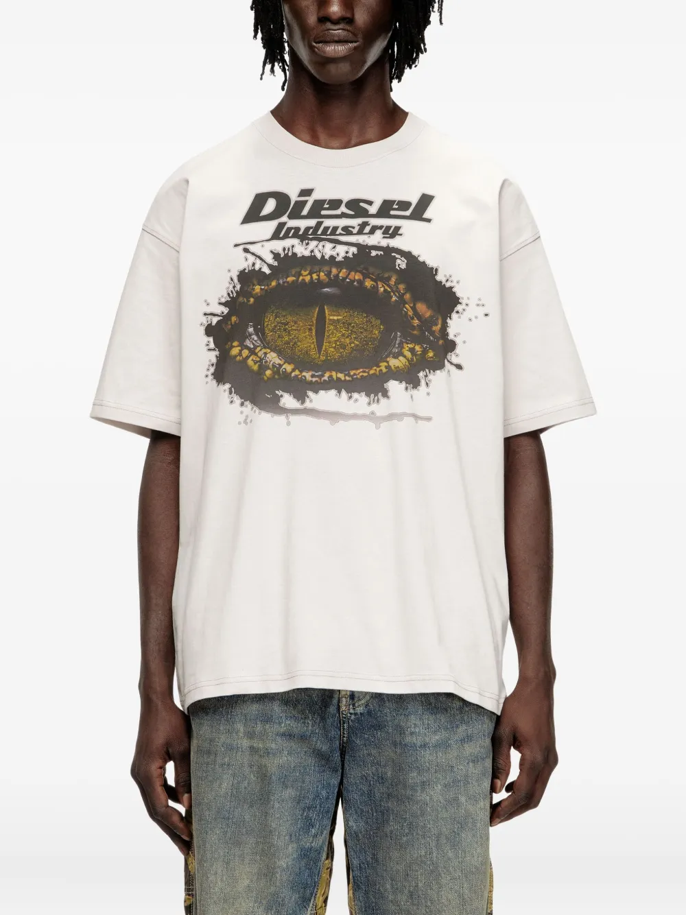 Diesel T-shirt met print Beige