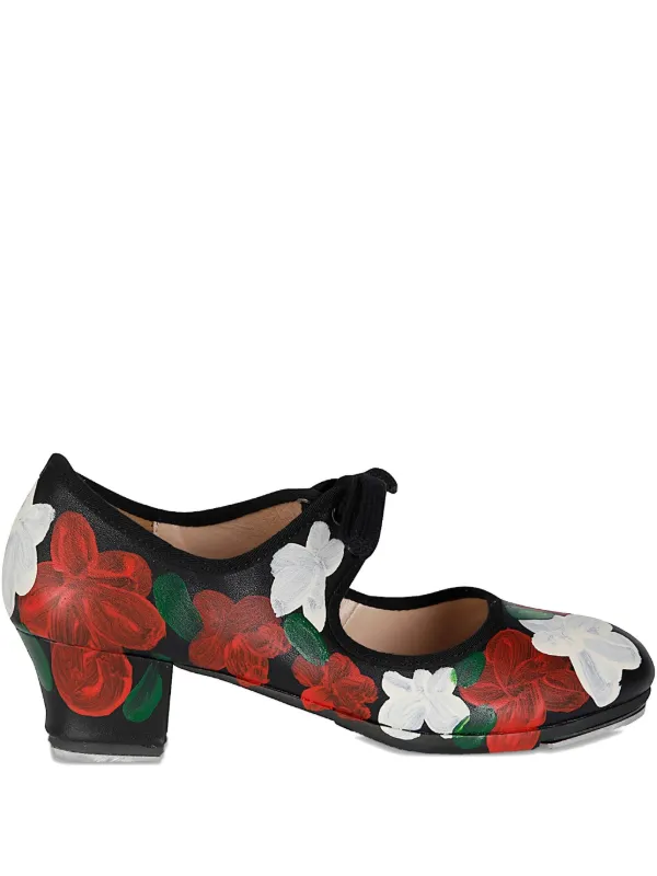 Comme des Garçons Flowers Tap Dance Pumps in Black