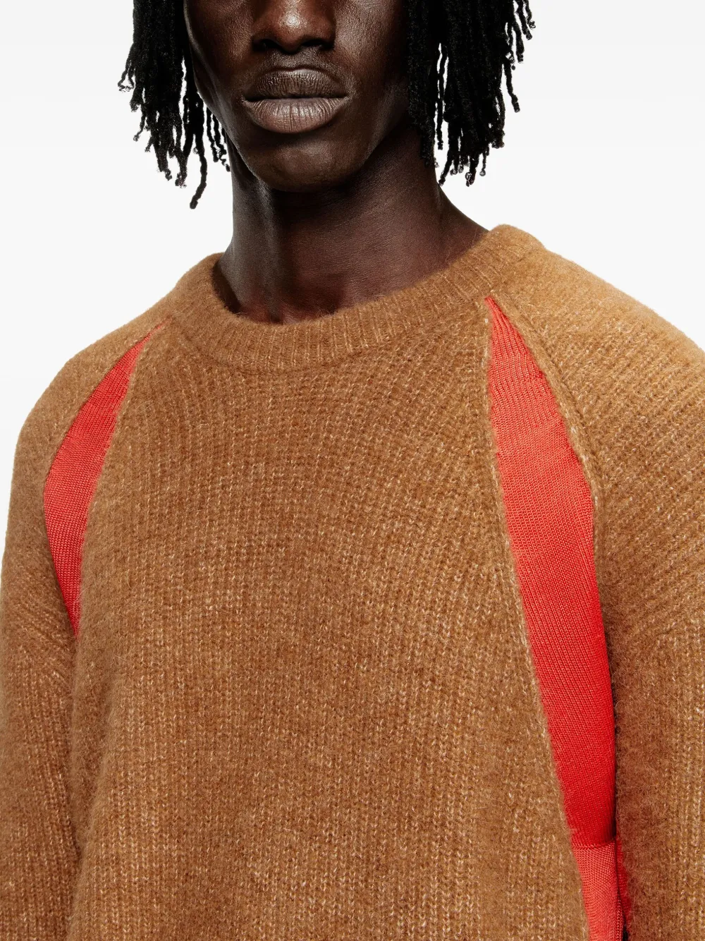 Diesel ribbed-panel sweater Bruin