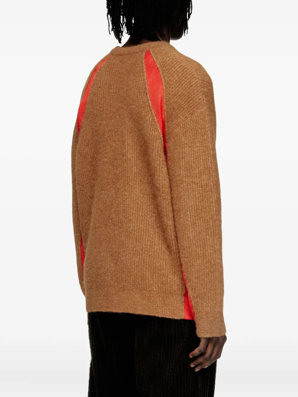 Diesel ribbed-panel sweater Bruin