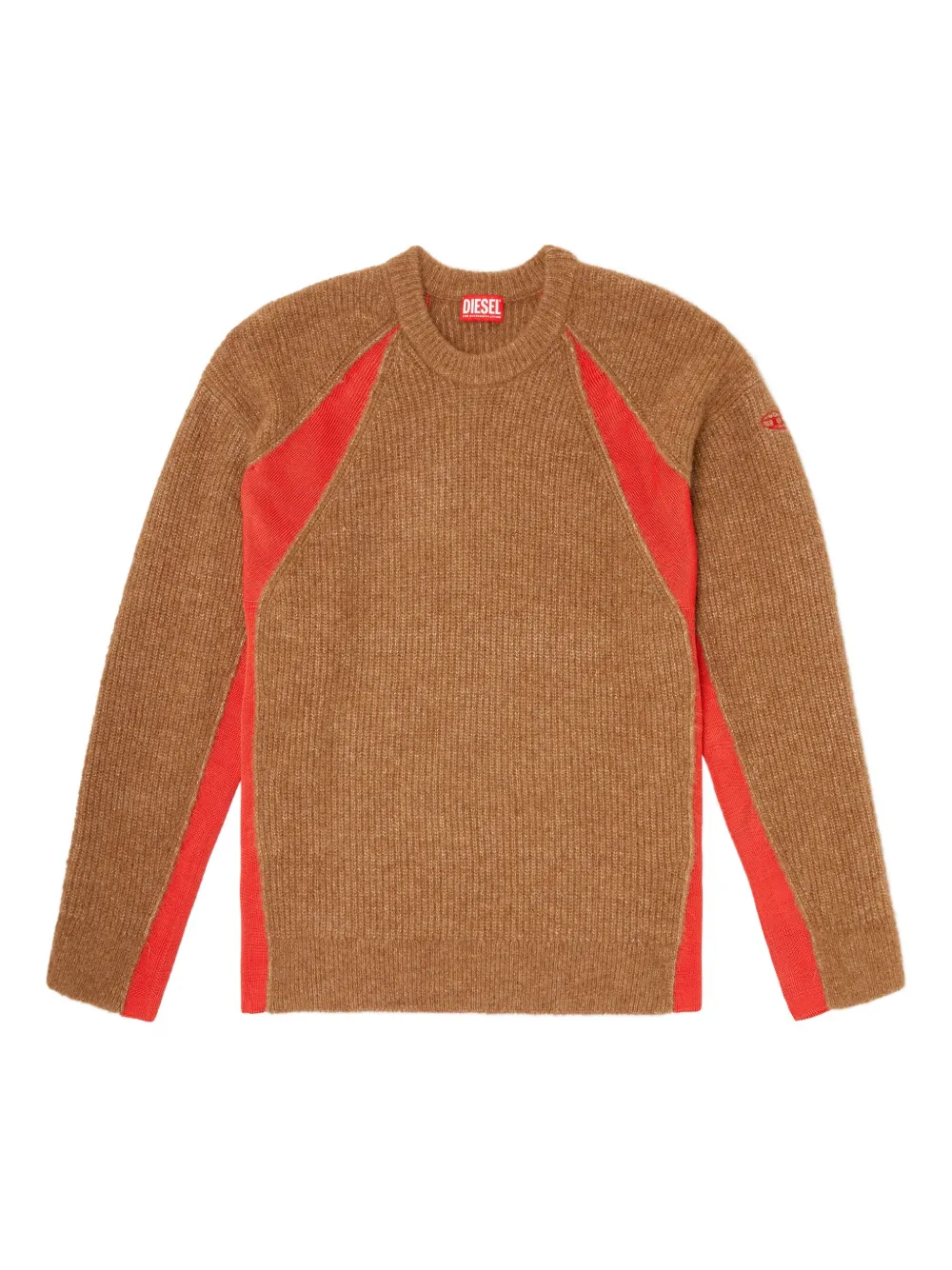 Diesel ribbed-panel sweater Bruin