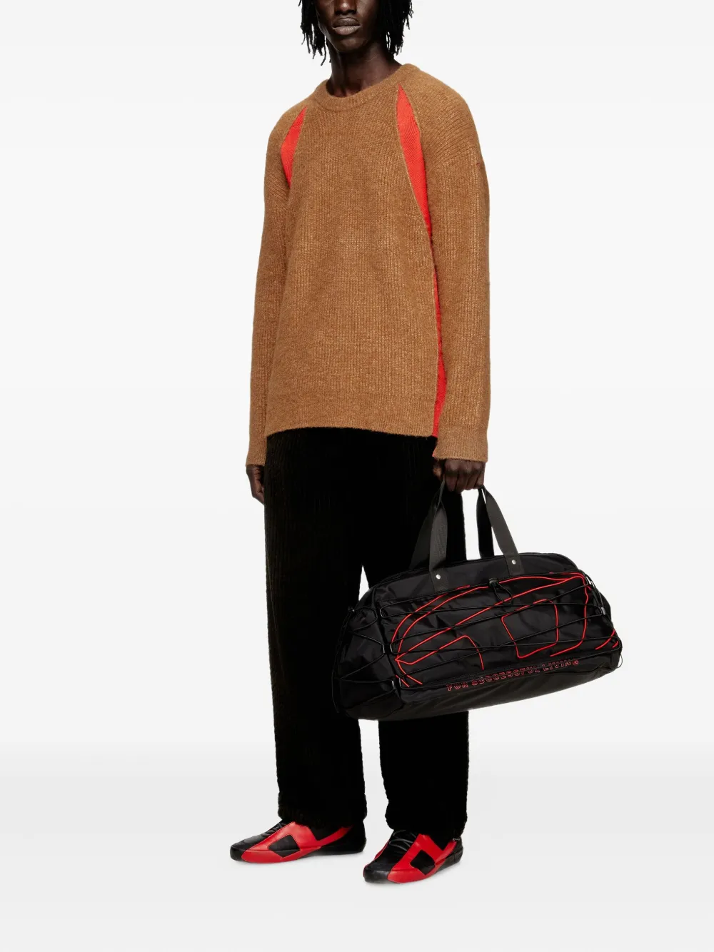Diesel ribbed-panel sweater Bruin