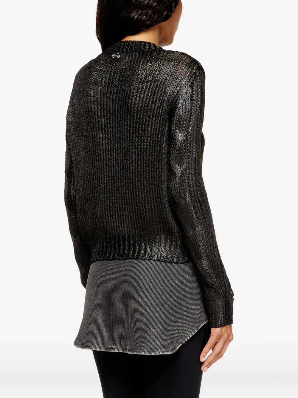 Diesel cable-knit sweater Zwart