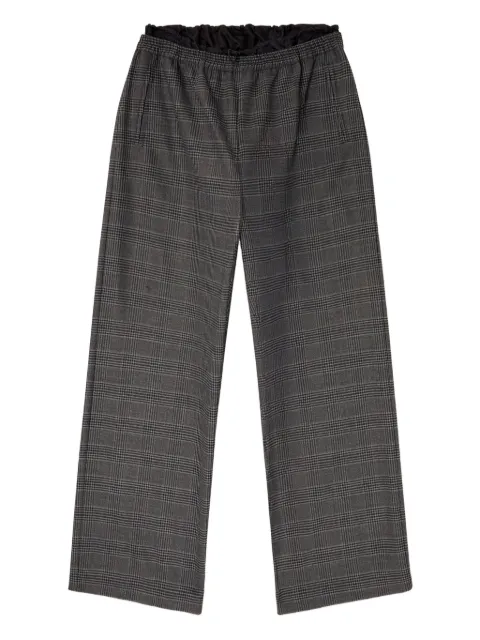 Diesel elastic-waist checked straight trousers