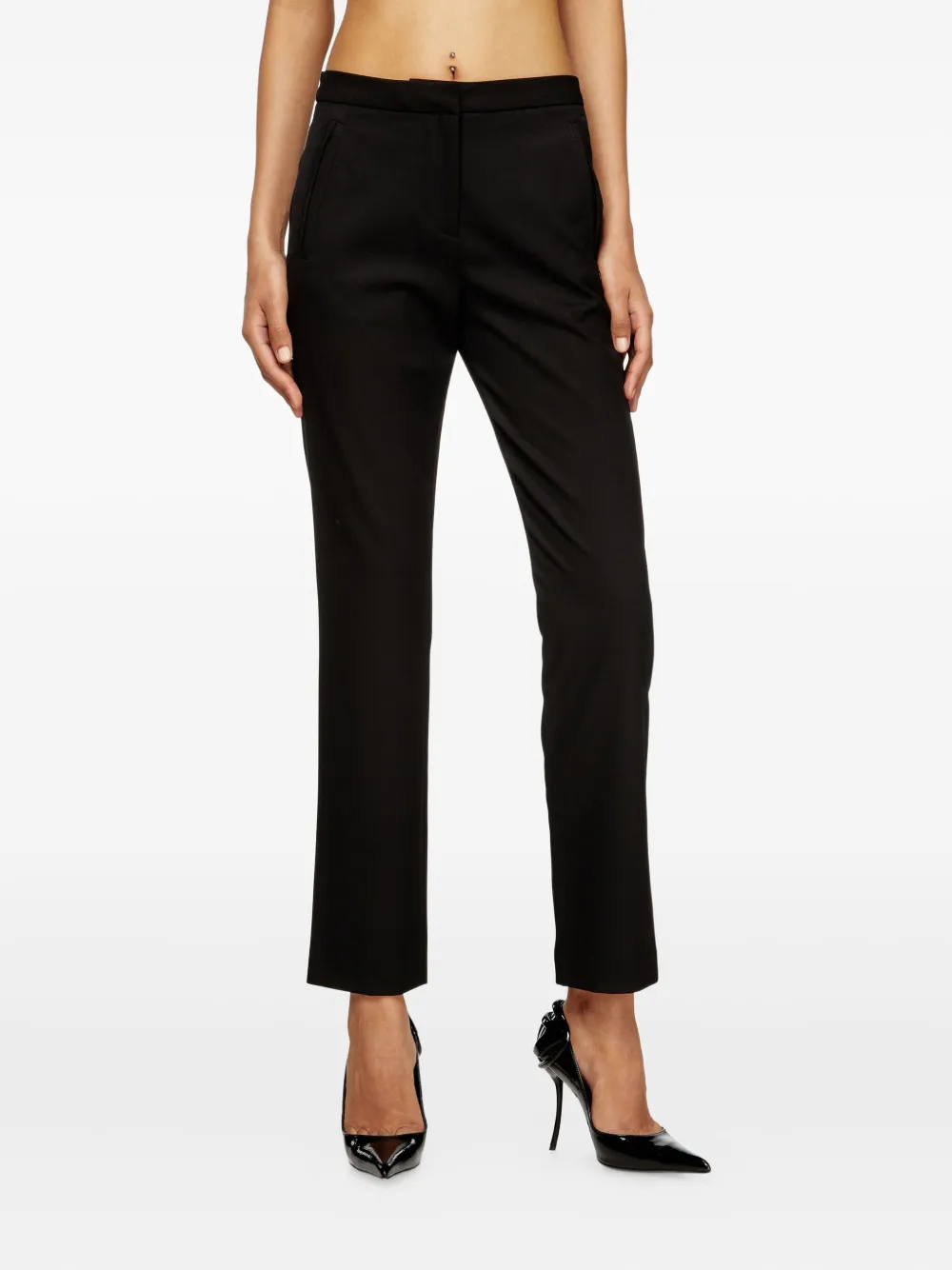 Diesel side-detail straight trousers Zwart