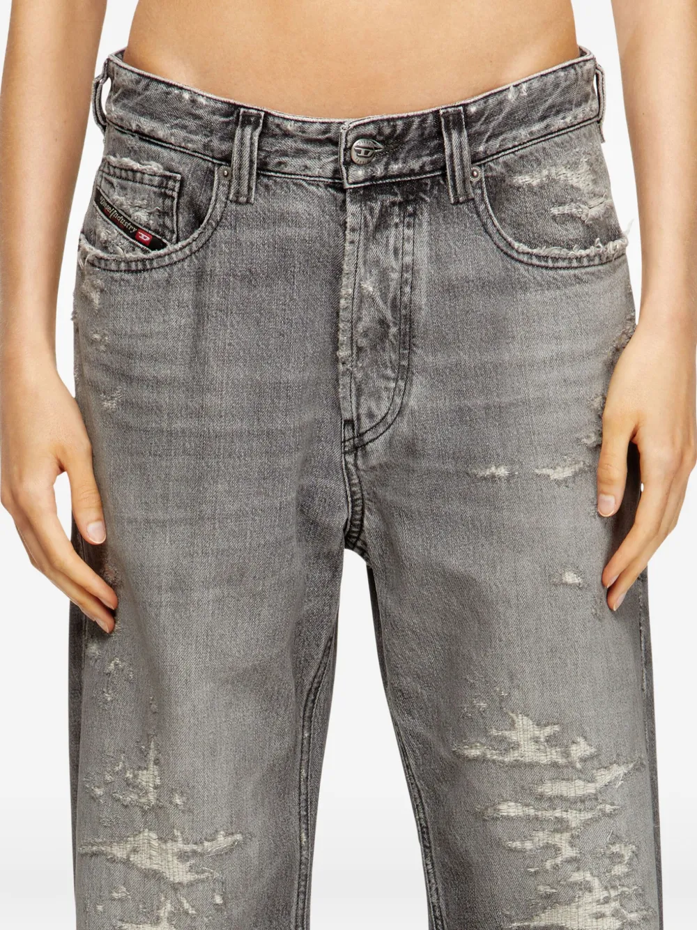 Diesel 1988 D-Ark jeans met franje Grijs