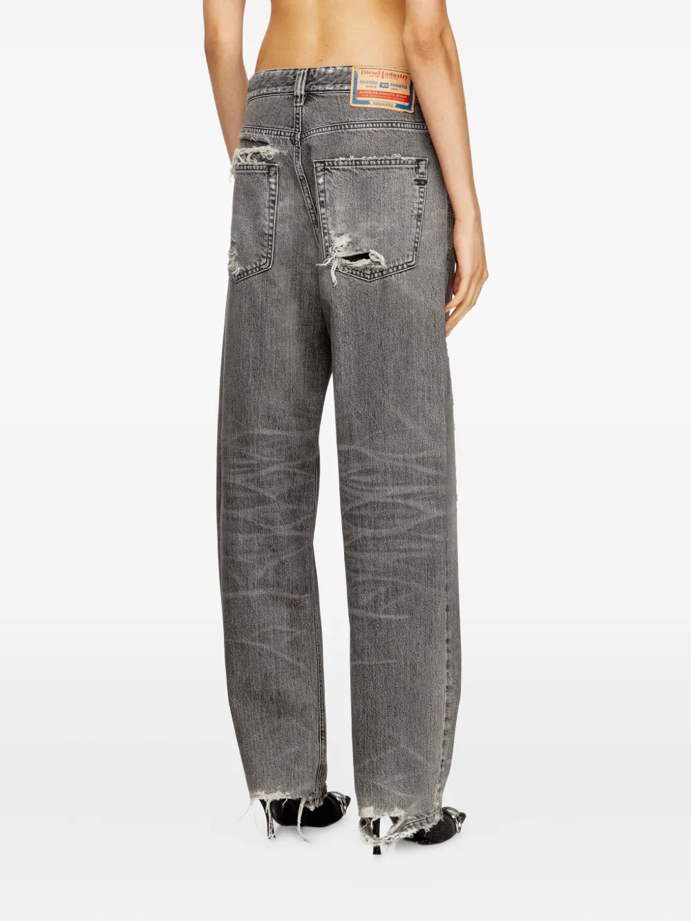 Diesel 1988 D-Ark jeans met franje Grijs