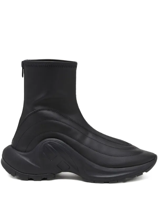 DIESEL ディーゼル SD-Runner ハイカットラバースニーカー ブラック Y03549 PR003 Diesel SD-Runner スニーカー | ブラック | FARFETCH JP
