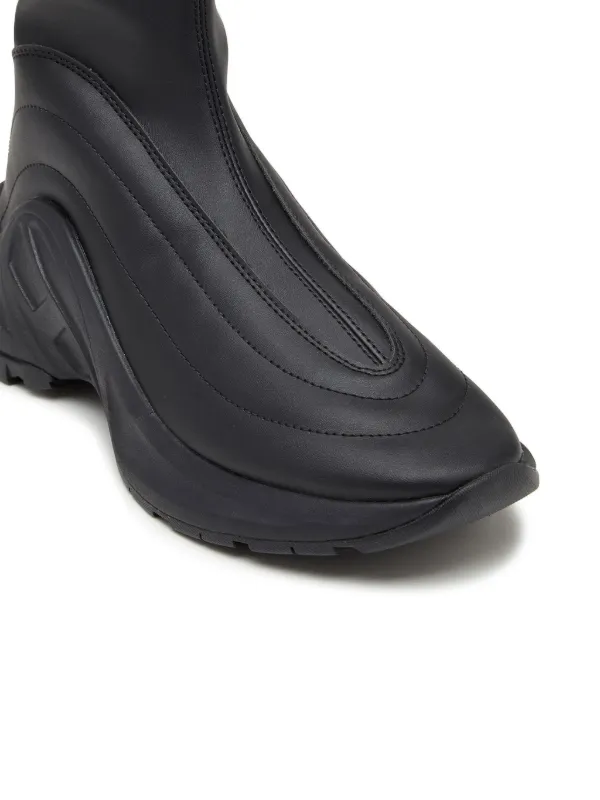 DIESEL ディーゼル SD-Runner ハイカットラバースニーカー ブラック Y03549 PR003 Diesel SD-Runner スニーカー | ブラック | FARFETCH JP