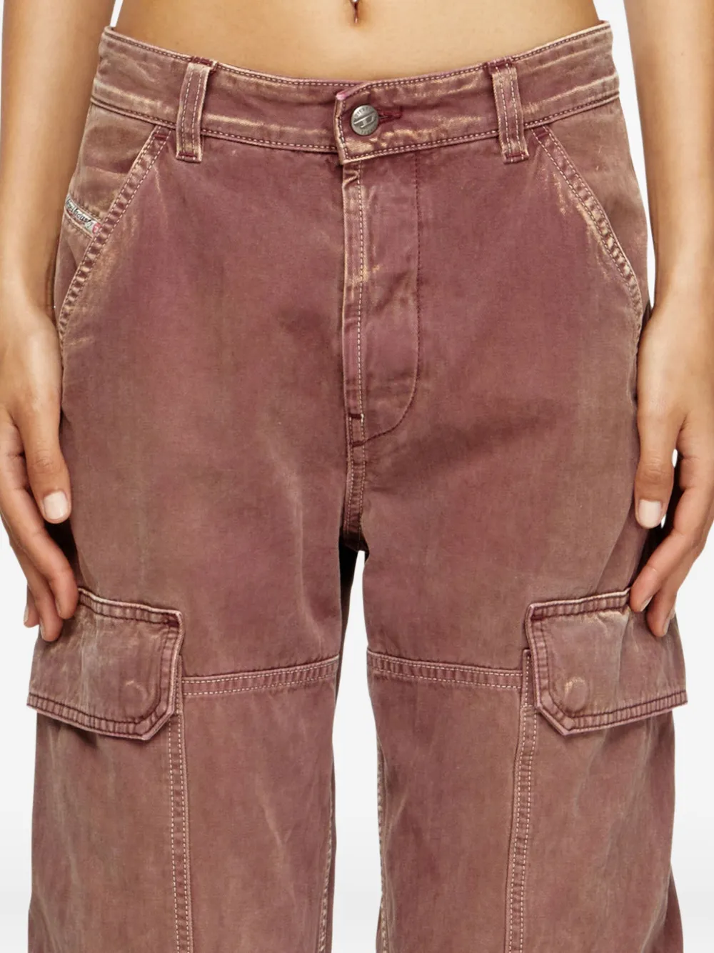 Diesel D-Pot straight jeans met cargo zakken Rood