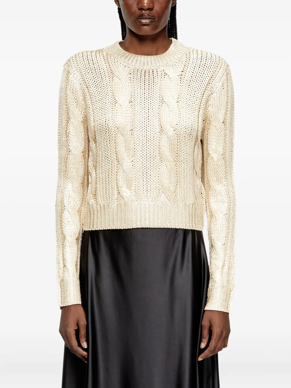 Diesel M-Miccha kabelgebreide trui Beige