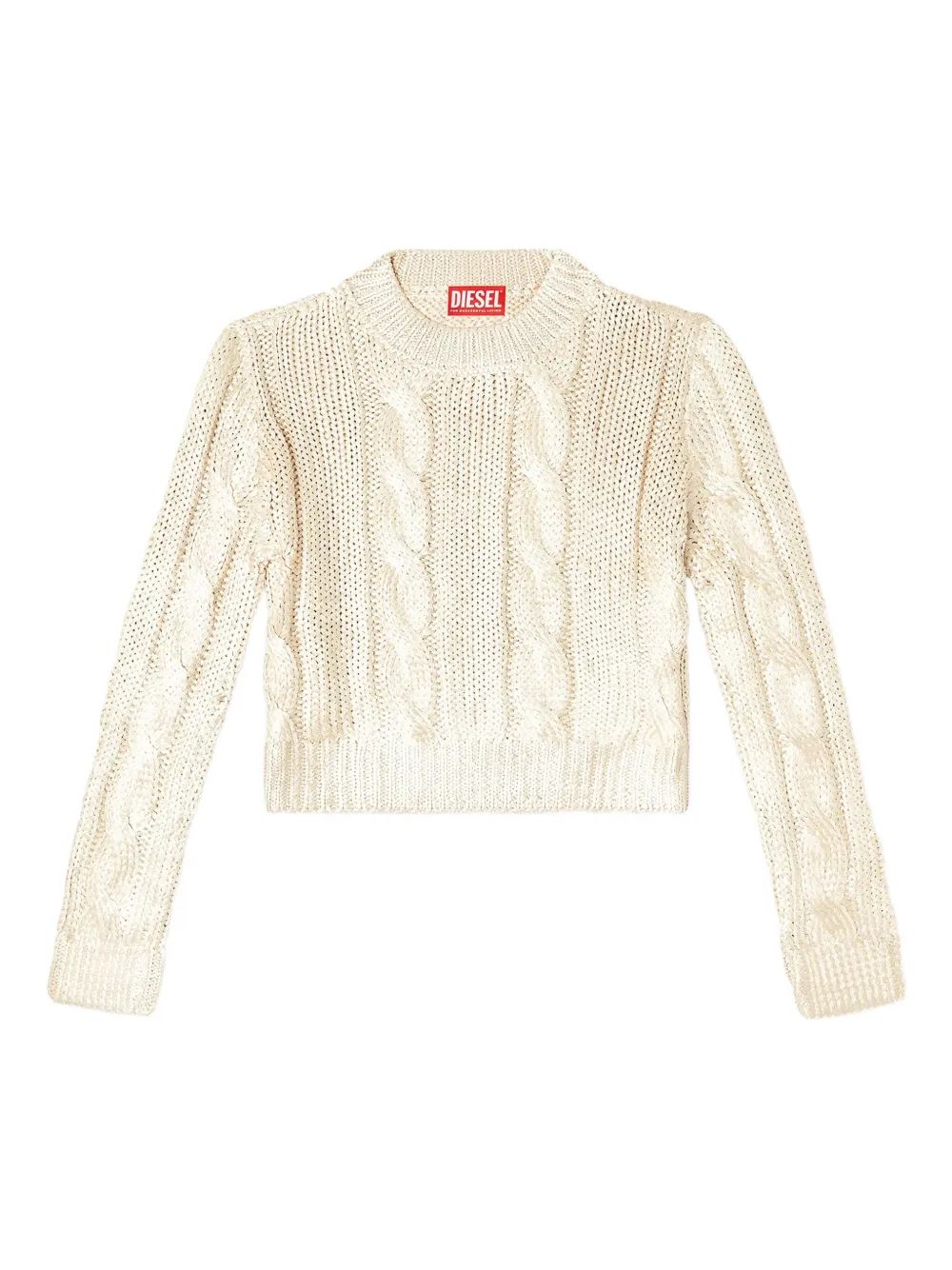 Diesel M-Miccha kabelgebreide trui Beige