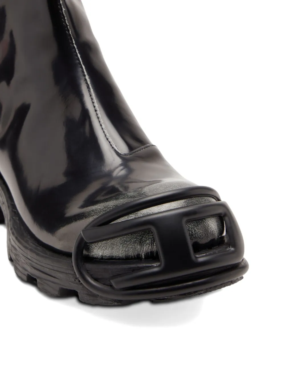 Diesel D-hammer Zip D Denim Ankle Boots In Black