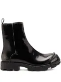 Diesel zip-detail oval-plaque boots - Black