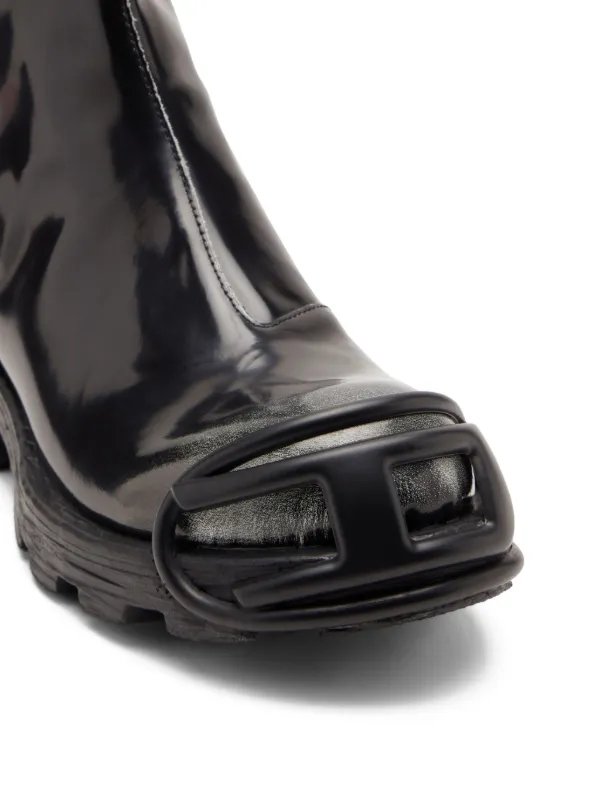 Diesel zip-detail oval-plaque Boots | Black | FARFETCH CA